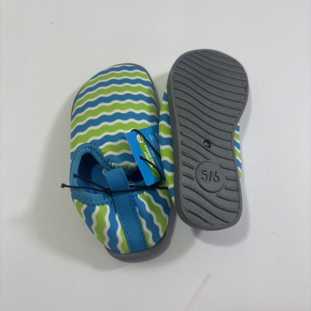 NEW Toddler Baby Water Booties‎ Water Shoes - Black/Lime Size 5/6